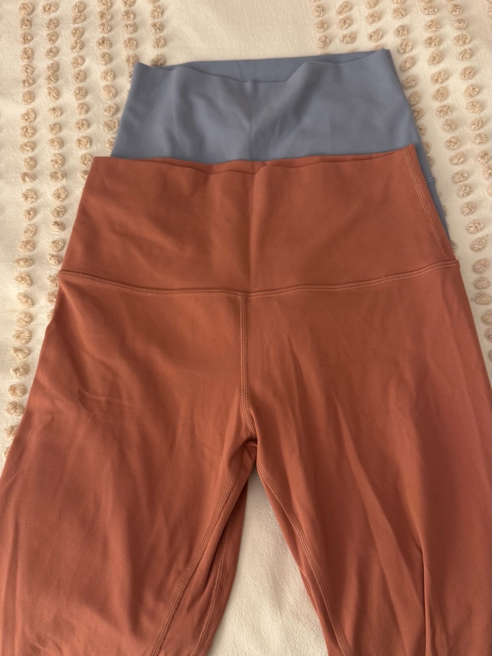 lululemon athletica Leggings - size 4 + 6 - Rust and Slate Blue Waistband